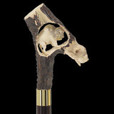 Carved Bison Antler Buffalo Bone: Collector Cane - Limited Supply Bone Handles - Tophatter Daily Deals
