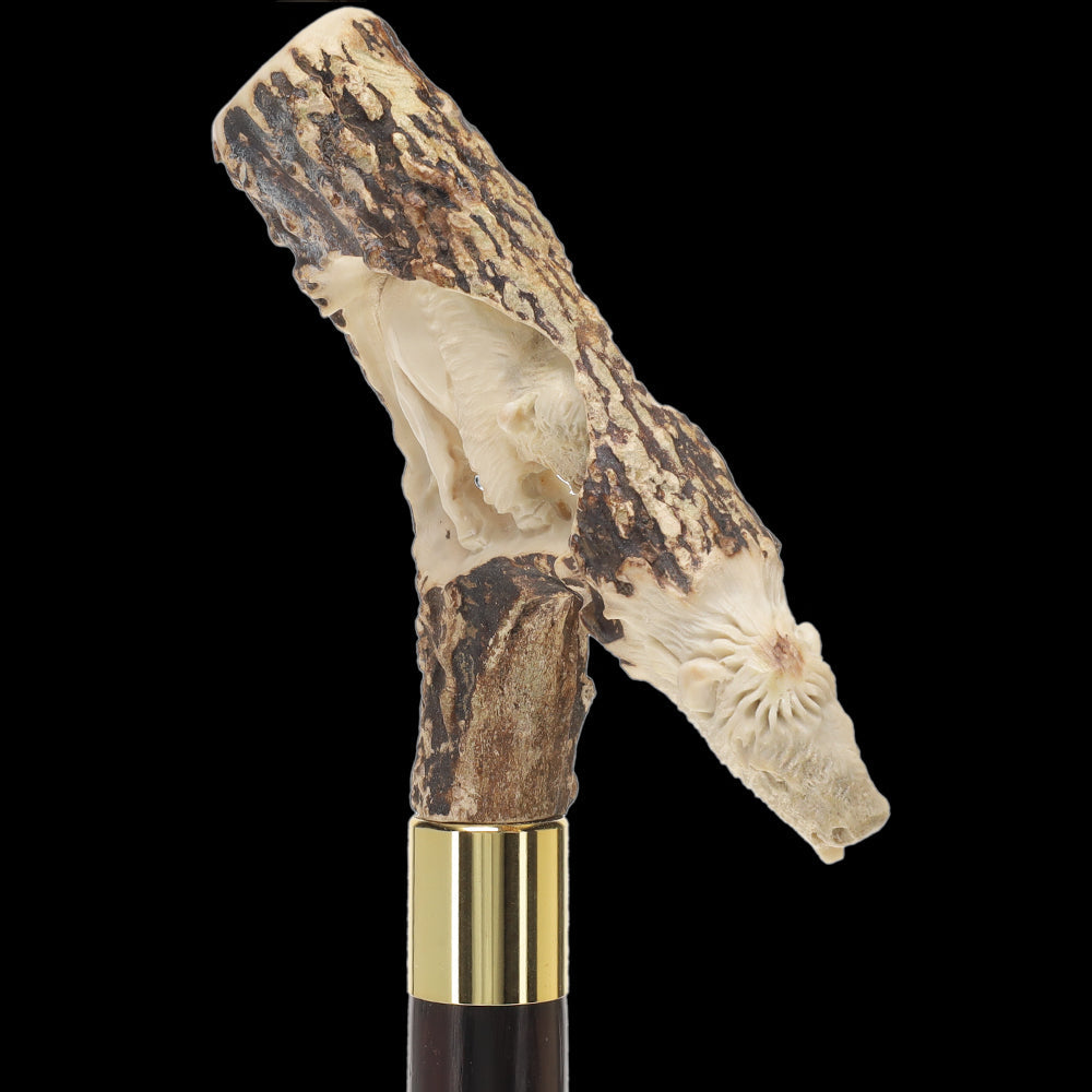 Carved Bison Antler Buffalo Bone: Collector Cane - Limited Supply Bone Handles - Tophatter Daily Deals