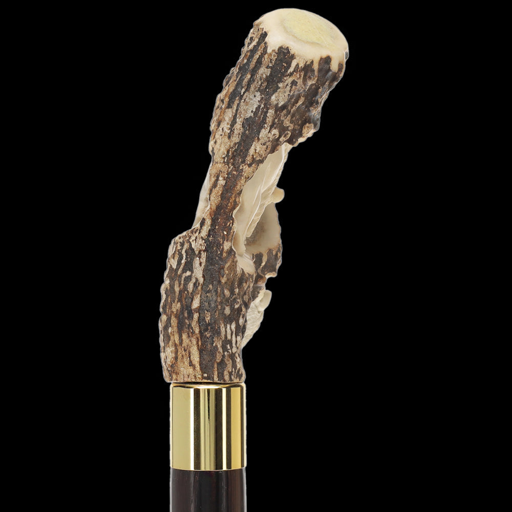 Carved Bison Antler Buffalo Bone: Collector Cane - Limited Supply Bone Handles - Tophatter Daily Deals