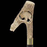 Carved Bison Antler Buffalo Bone: Collector Cane - Limited Supply Bone Handles - Tophatter Daily Deals