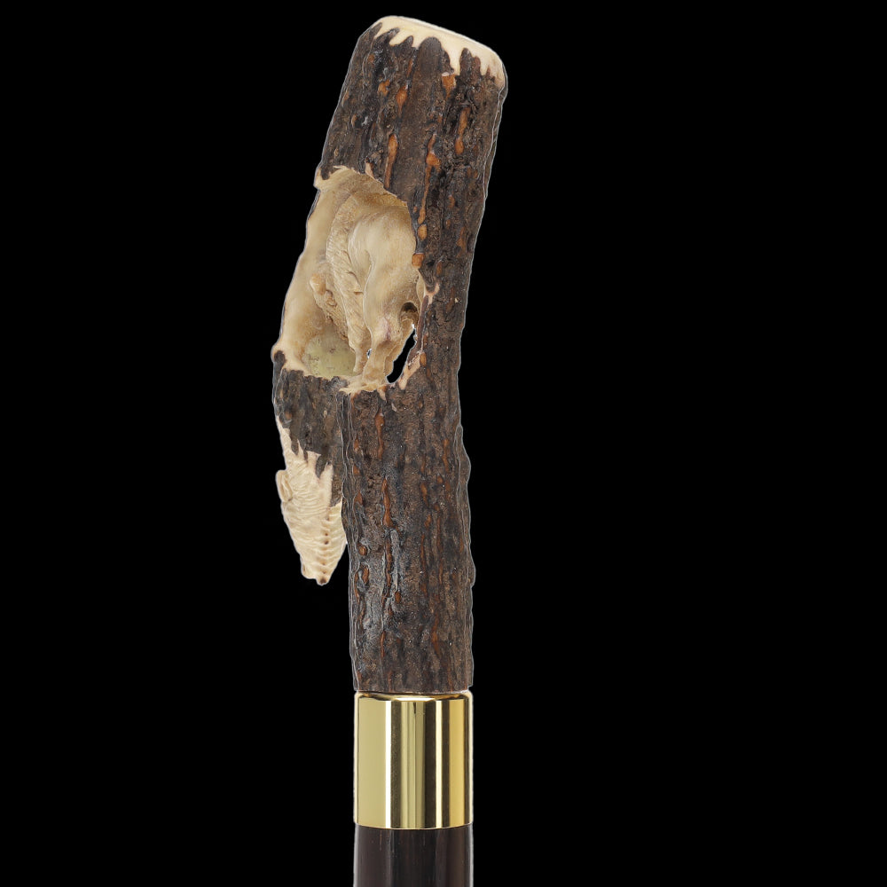 Bison Antler Buffalo Bone Handle Collector Cane w/Custom Shaft and Collar Bone Handles - Tophatter Daily Deals