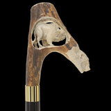 Bison Antler Buffalo Bone Handle Collector Cane w/Custom Shaft and Collar Bone Handles - Tophatter Daily Deals