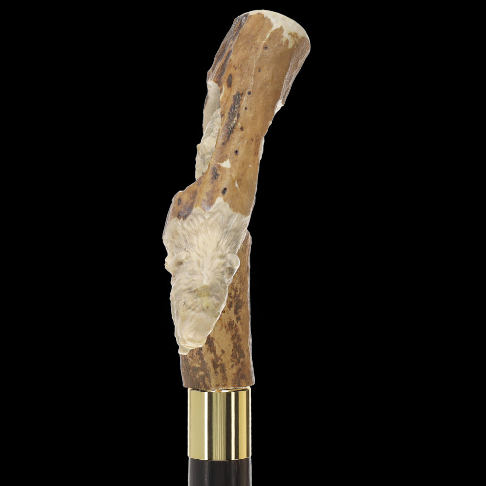 Bison Antler Buffalo Bone Handle Collector Cane w/Custom Shaft and Collar Bone Handles - Tophatter Daily Deals