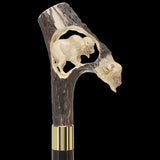 Carved Bison Antler Buffalo Bone: Collector Cane - Limited Supply Bone Handles - Tophatter Daily Deals