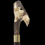 Carved Bison Antler Buffalo Bone: Collector Cane - Limited Supply Bone Handles - Tophatter Daily Deals
