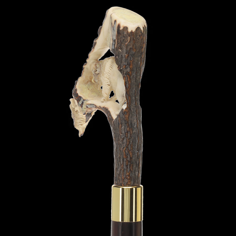 Carved Bison Antler Buffalo Bone: Collector Cane - Limited Supply Bone Handles - Tophatter Daily Deals