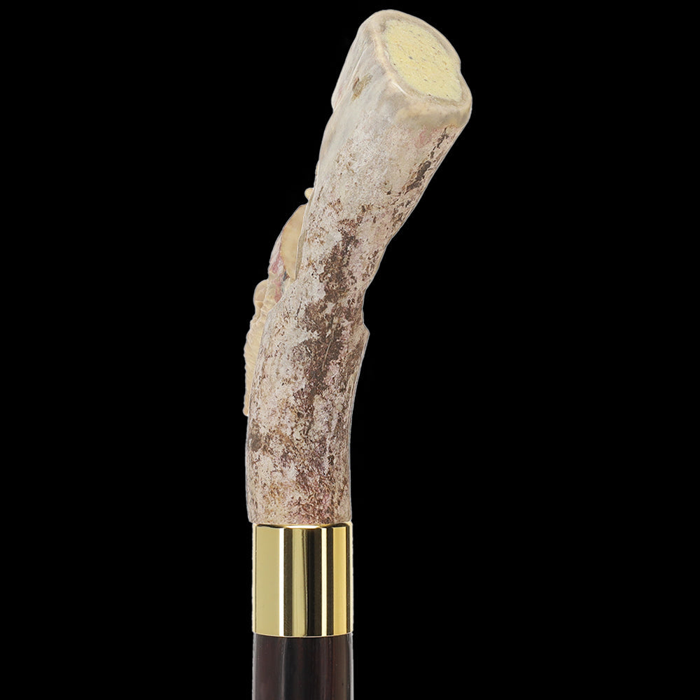 Carved Bison Antler Buffalo Bone: Collector Cane - Limited Supply Bone Handles - Tophatter Daily Deals