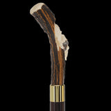 Carved Bison Antler Buffalo Bone: Collector Cane - Limited Supply Bone Handles - Tophatter Daily Deals
