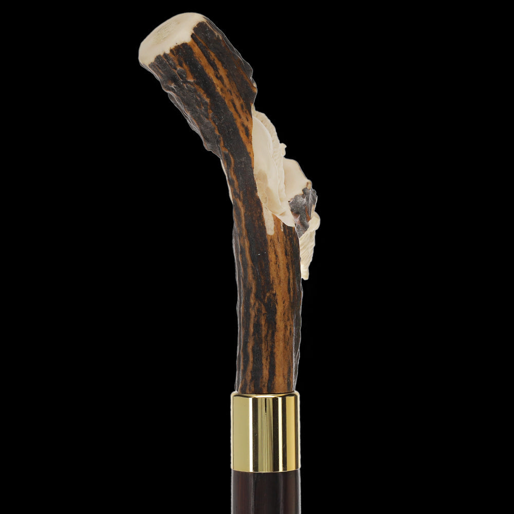 Carved Bison Antler Buffalo Bone: Collector Cane - Limited Supply Bone Handles - Tophatter Daily Deals