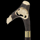 Bison Antler Buffalo Bone Handle Collector Cane w/Custom Shaft and Collar Bone Handles - Tophatter Daily Deals