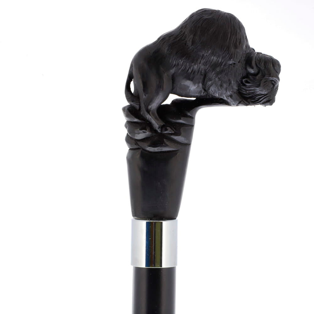 Bison Dark Buffalo Horn Handle Collector Cane w/Custom Shaft and Collar Bone Handles - Tophatter Daily Deals