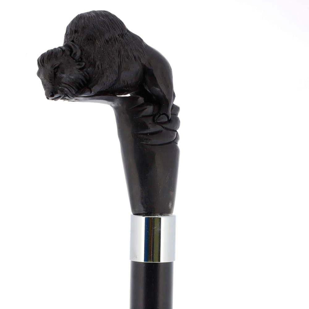Bison Dark Buffalo Horn Handle Collector Cane w/Custom Shaft and Collar Bone Handles - Tophatter Daily Deals