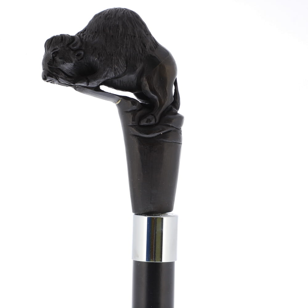 Bison Dark Buffalo Horn Handle Collector Cane w/Custom Shaft and Collar Bone Handles - Tophatter Daily Deals