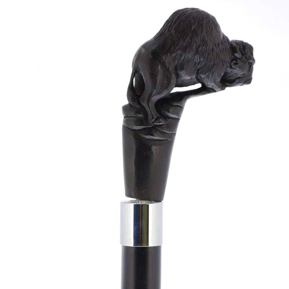 Bison Dark Buffalo Horn Handle Collector Cane w/Custom Shaft and Collar Bone Handles - Tophatter Daily Deals