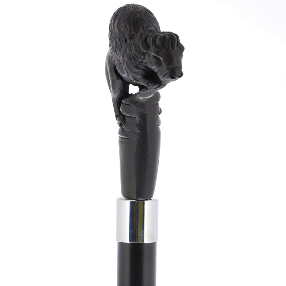 Bison Dark Buffalo Horn Handle Collector Cane w/Custom Shaft and Collar Bone Handles - Tophatter Daily Deals