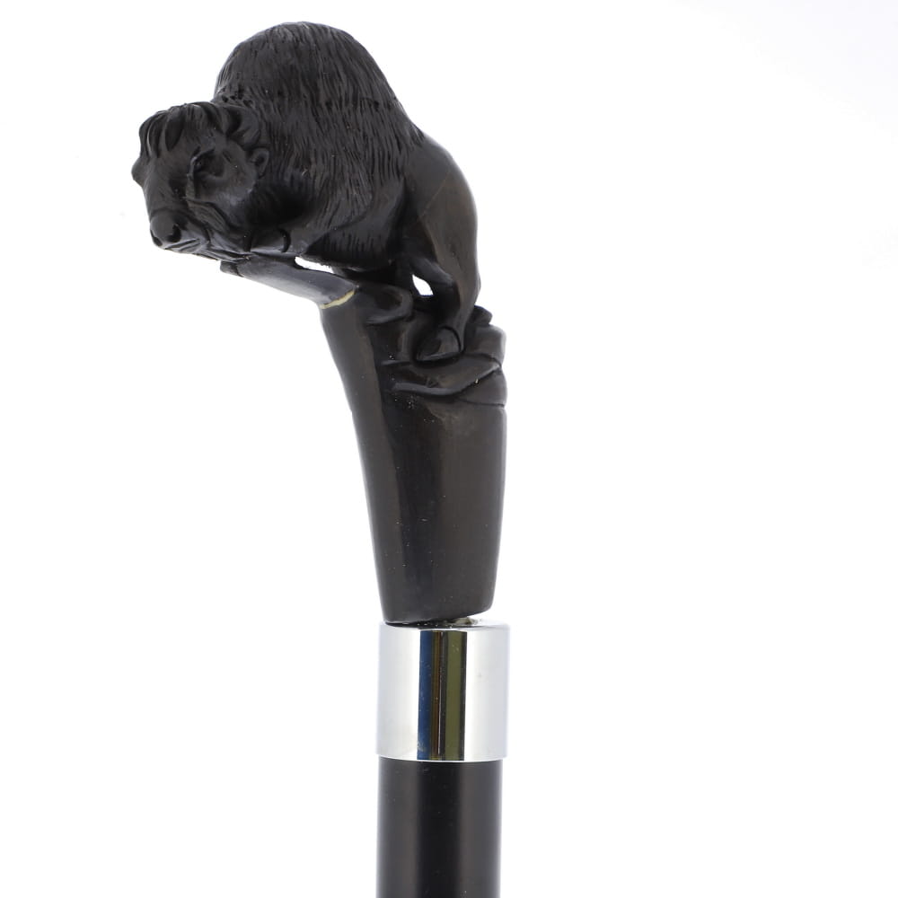 Bison Dark Buffalo Horn Handle Collector Cane w/Custom Shaft and Collar Bone Handles - Tophatter Daily Deals