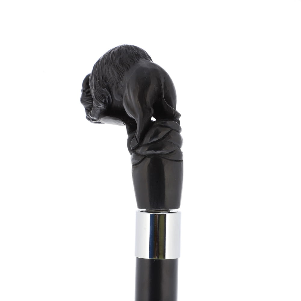 Bison Dark Buffalo Horn Handle Collector Cane w/Custom Shaft and Collar Bone Handles - Tophatter Daily Deals