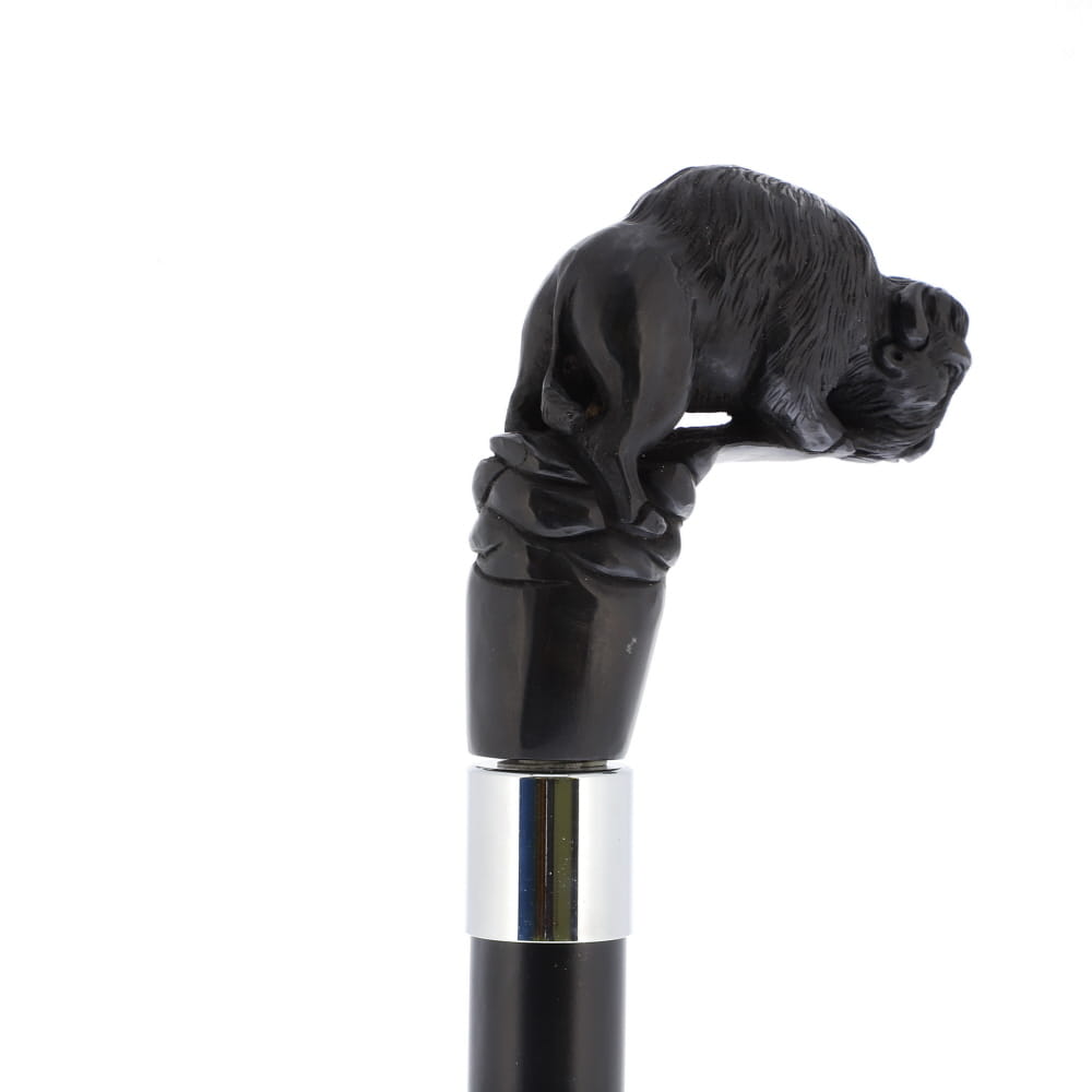 Bison Dark Buffalo Horn Handle Collector Cane w/Custom Shaft and Collar Bone Handles - Tophatter Daily Deals