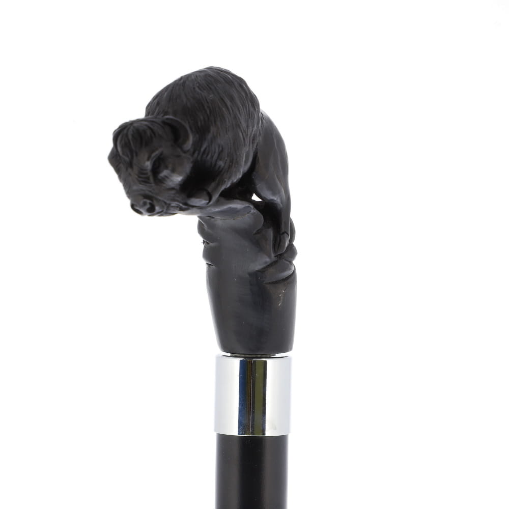 Bison Dark Buffalo Horn Handle Collector Cane w/Custom Shaft and Collar Bone Handles - Tophatter Daily Deals