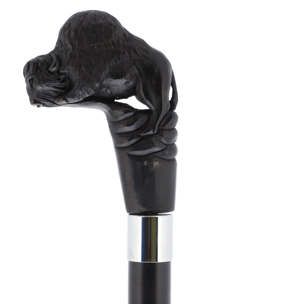 Bison Dark Buffalo Horn Handle Collector Cane w/Custom Shaft and Collar Bone Handles - Tophatter Daily Deals