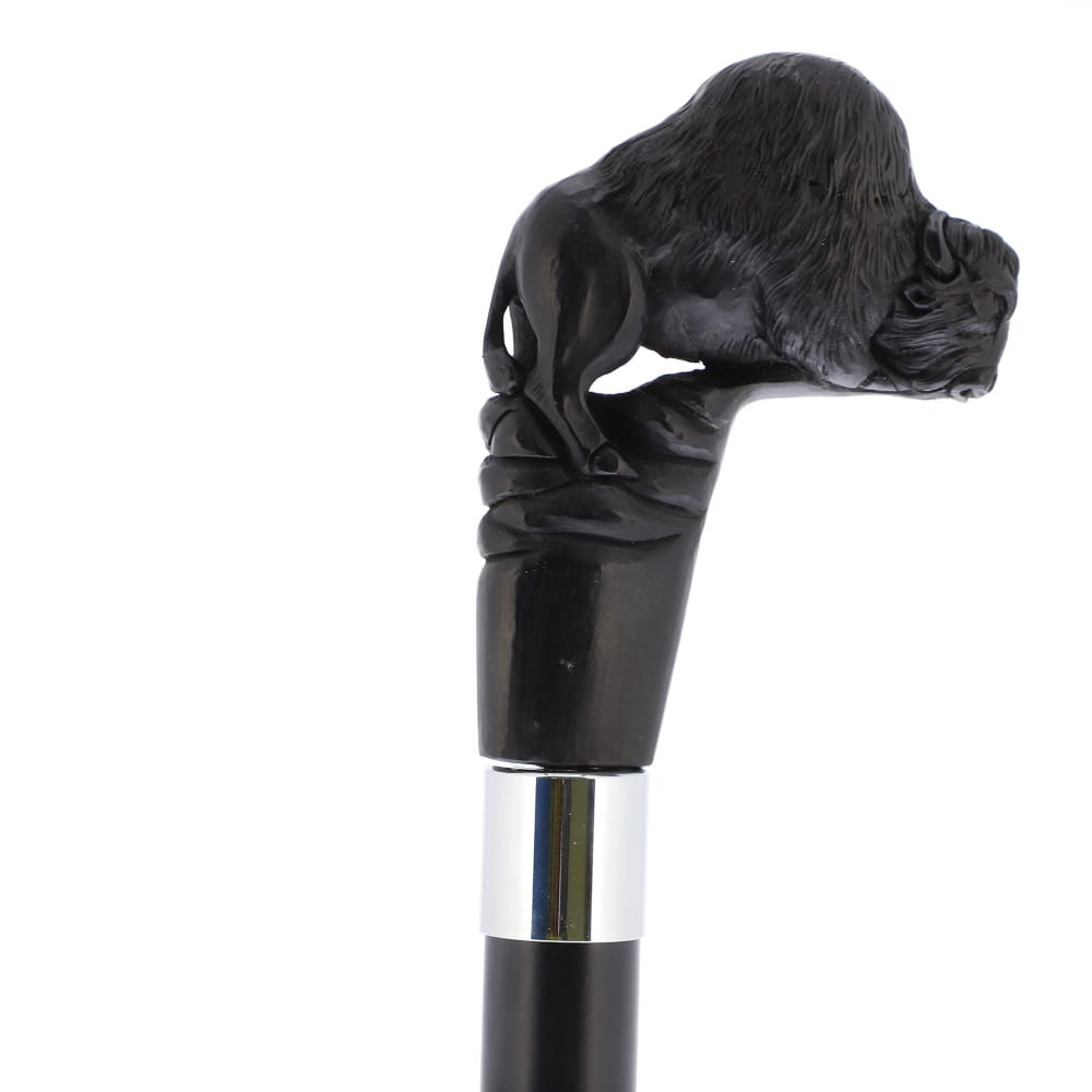 Bison Dark Buffalo Horn Handle Collector Cane w/Custom Shaft and Collar Bone Handles - Tophatter Daily Deals