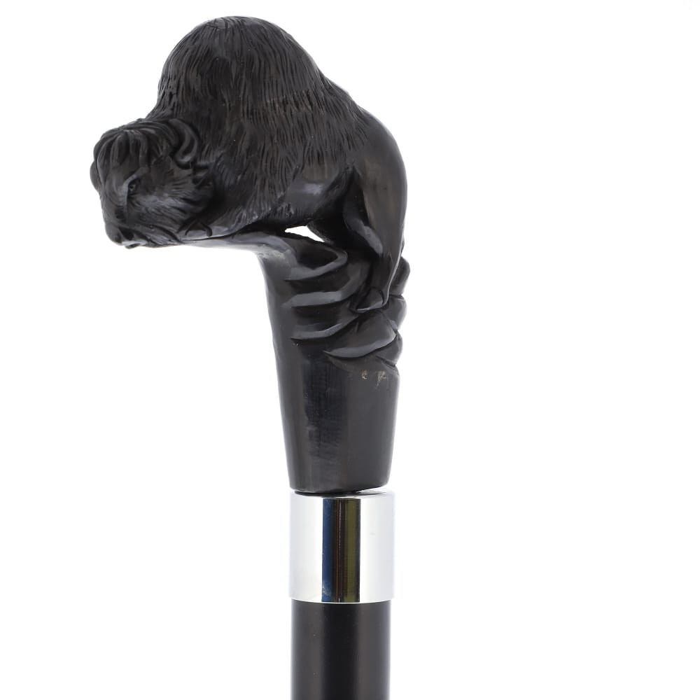 Bison Dark Buffalo Horn Handle Collector Cane w/Custom Shaft and Collar Bone Handles - Tophatter Daily Deals