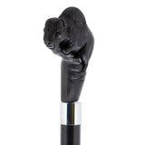 Bison Dark Buffalo Horn Handle Collector Cane w/Custom Shaft and Collar Bone Handles - Tophatter Daily Deals