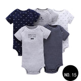 Baby Short Climb 5-piece Romper Boys and Girls Cotton One-piece Rompers 15Style Q5pcs 0 - Tophatter Daily Deals