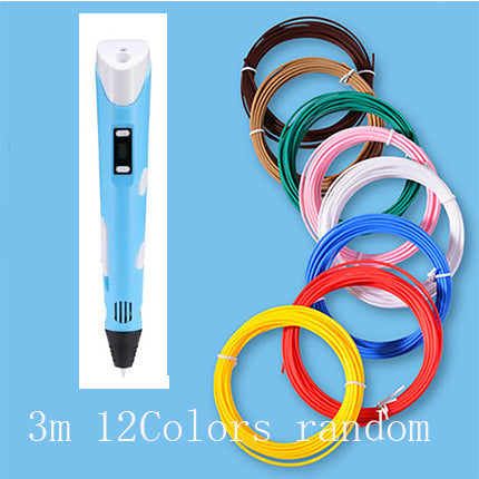 3D print pen 3D pen two generation graffiti 3D stereoscopic paintbrush children puzzle painting toys Blue 3M USB 0 - Tophatter Daily Deals