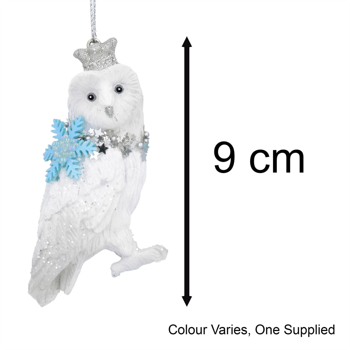 White Owl Christmas Tree Bauble | Resin Bird Christmas Tree Ornament - 9cm Baubles - Tophatter Daily Deals