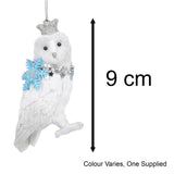 White Owl Christmas Tree Bauble | Resin Bird Christmas Tree Ornament - 9cm Baubles - Tophatter Daily Deals