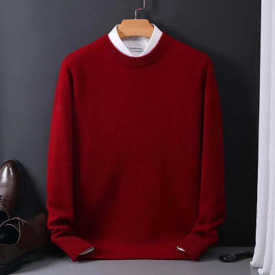 Soft Relaxed Men's Crewneck Sweater - Oversized Knit Red 3D Changing Face Moving Picture Frame - Tophatter Daily Deals