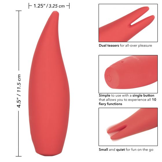 Red Hot Flare Silicone Vibrator Vibrator - Tophatter Daily Deals