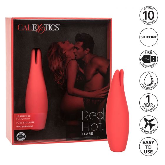 Red Hot Flare Silicone Vibrator Vibrator - Tophatter Daily Deals