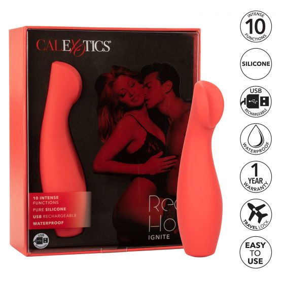 Red Hot Ignite Silicone Vibrator Vibrator - Tophatter Daily Deals