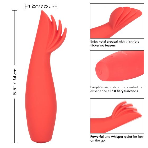Red Hot Blaze Silicone Vibrator Vibrator - Tophatter Daily Deals