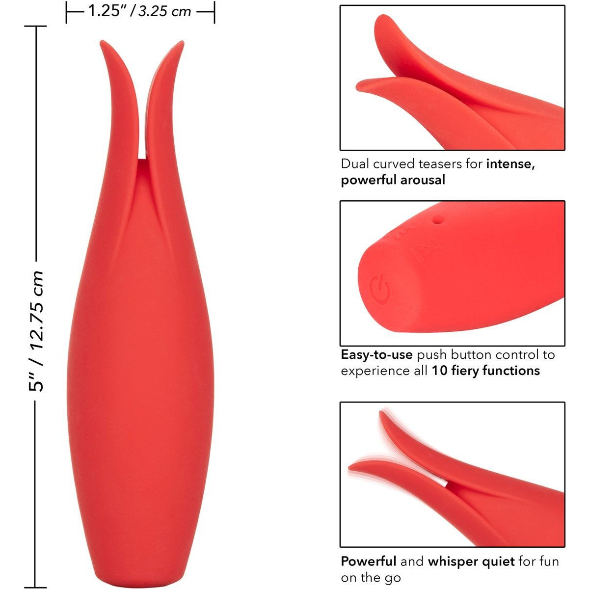 Red Hot Fury Silicone Vibrator Vibrator - Tophatter Daily Deals