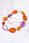 Geometrical Shape Zinc Alloy Frame Resin Necklace Multicolor One Size Necklaces - Tophatter Daily Deals