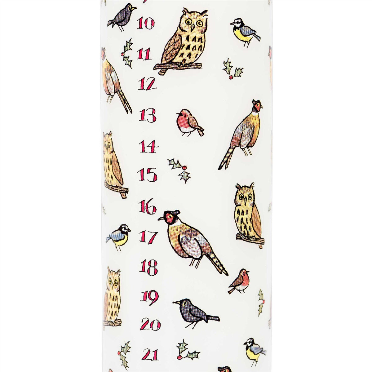 Traditional Countdown To Christmas Advent Candle | Winter Birds Pillar Candle | Christmas Candle Advent Candles Advent Candle - Tophatter Daily Deals