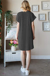 Heimish Full Size Ribbed Round Neck Short Sleeve Tee Dress Casual Dresses - Tophatter Daily Deals