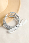 Gray Glitter Bowknot Layered Jelly Bracelet Gray ONE SIZE Silica gel Bracelets - Tophatter Daily Deals