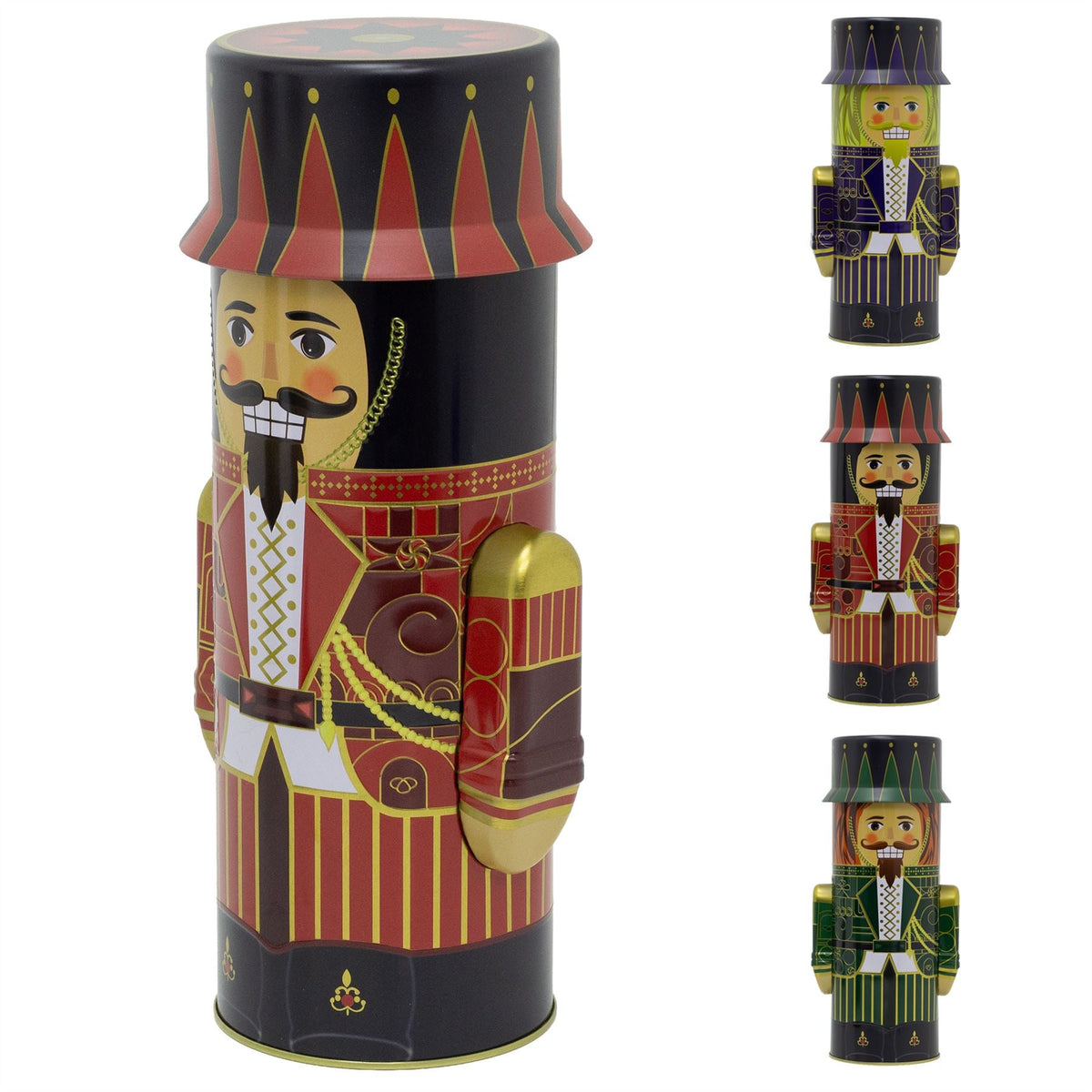 Christmas Nutcracker Cookie & Biscuit Tin | 3D Nutcracker Soldier Storage Tin Biscuit Tin - Tophatter Daily Deals