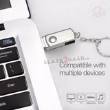 Mini Metal Rotary USB Flash Drive 2.0 Key Chain Memory Stick 16/32/64gb USB Flash Drive - Tophatter Daily Deals