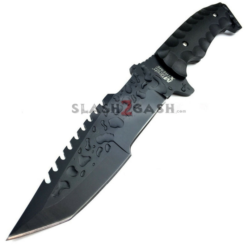 MTech Xtreme Full Tang Black Fixed Blade Tactical Fighter Knife w/Sheath Knife-Fixed - Tophatter Daily Deals