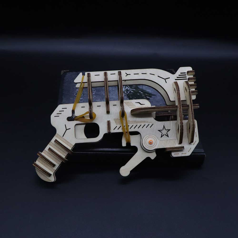 Ranger Ping Pong Ball Shooter Wooden Rubber Band Gun Model Kit - Tophatter Daily Deals