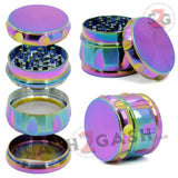Rainbow Stainless Steel 2.5" Magnetic Spice Herb Grinder 4 piece - Diamond Smoking Accessories - Tophatter Daily Deals