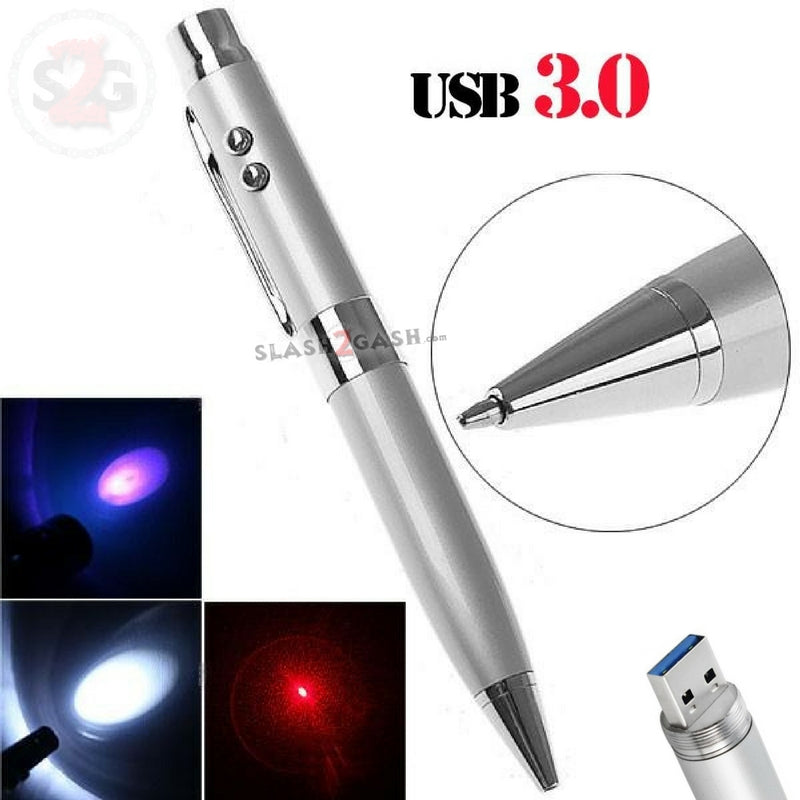 5-in-1 Multi Function Pen w/Laser 2 Lights USB Flash Drive 3.0 10x FASTER! USB Flash Drive - Tophatter Daily Deals