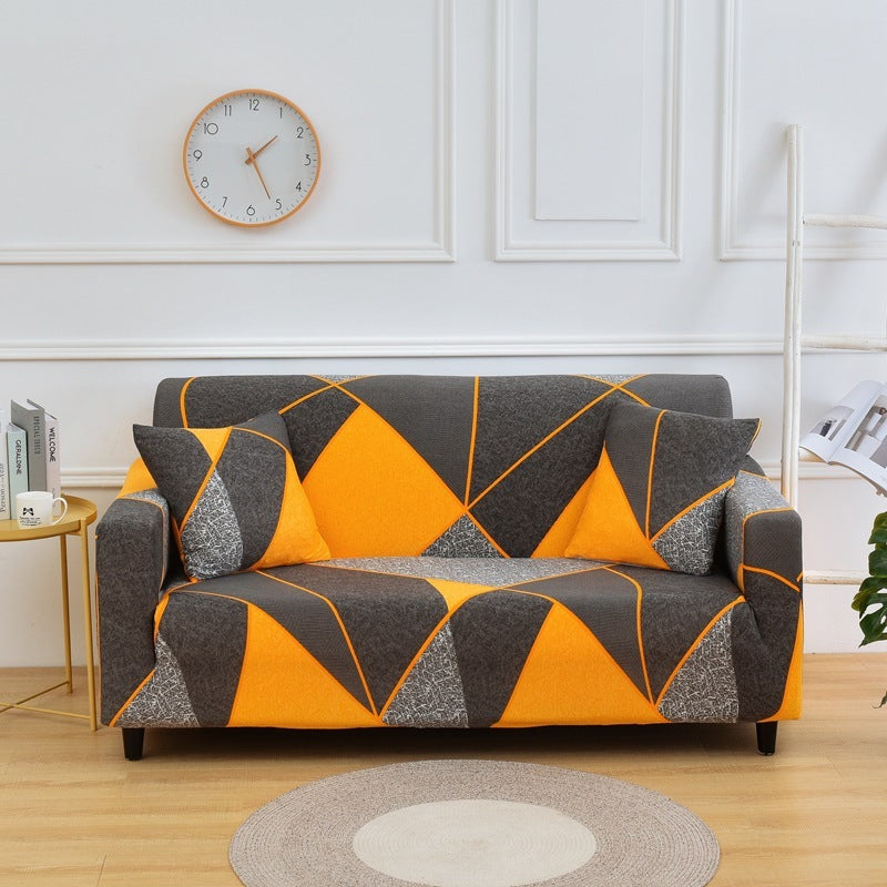 Black Square Black And White Gray Printed Sofa Cover Geometric block 0 - Tophatter Daily Deals