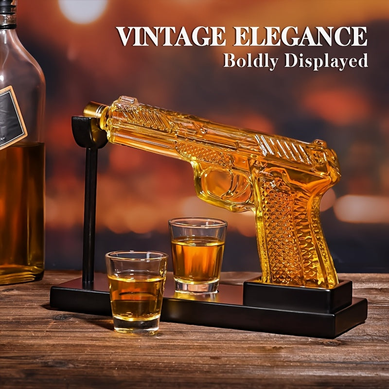 Gun Whiskey Decanter Set with Shot Glasses Kitchen Appliances - Tophatter Daily Deals
