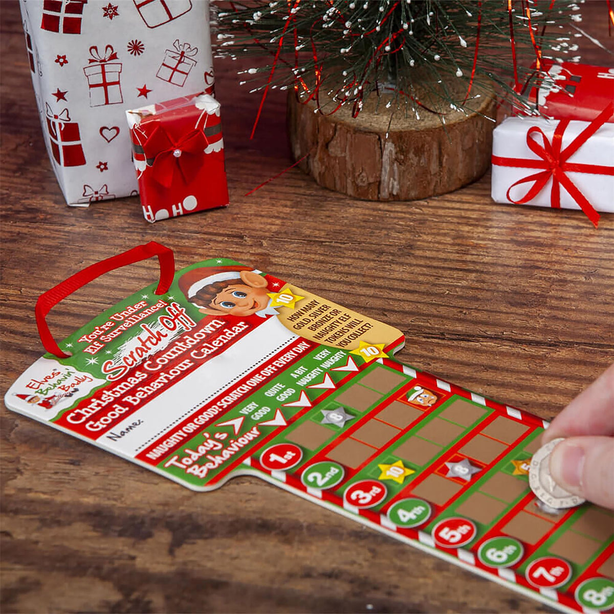 Elf Scratch-off Christmas Advent Calendar | Advent Good Behaviour Chart for Kids Advent Calendar - Tophatter Daily Deals